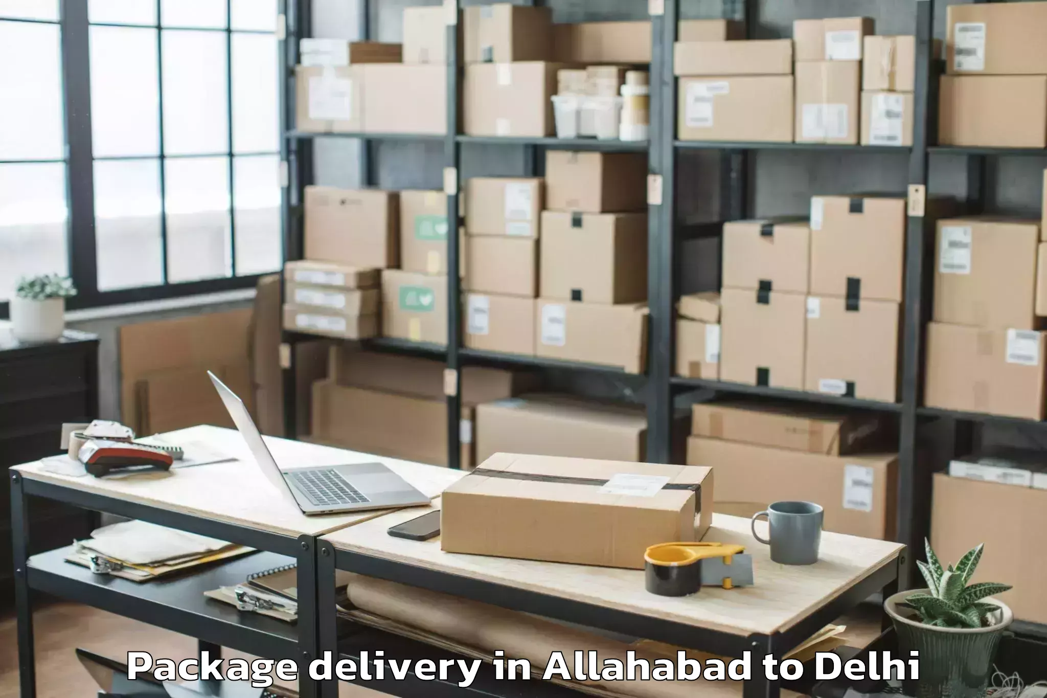 Book Allahabad to Okhla Industrial Estate Okhla Package Delivery